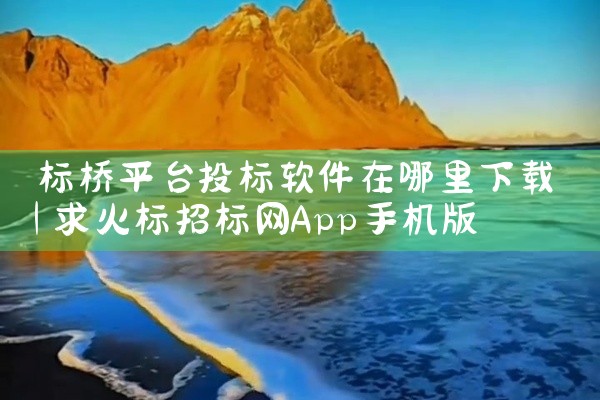 标桥平台投标软件在哪里下载